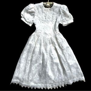Vintage Girls Dress Jessica McClintock Lace Dress size 8